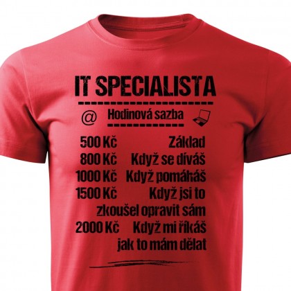 Tričko IT specialista - sazba
